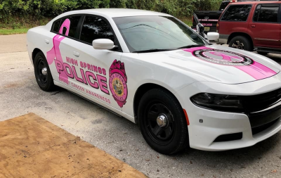 Hspd Showing Support Of Breast Cancer Awareness Car One